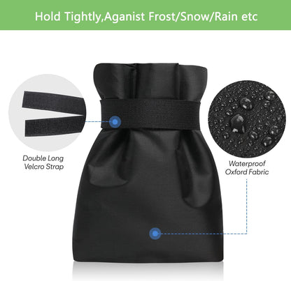 BoArt Outdoor Faucet Cover Socks for Winter Freeze Protection, 7.09" W x 9.06" H, Hose Bib Covers for Wall Taps Outside, Waterproof & Frost Free Insulated Spigot Cover, 2 Pcs Faucet Socks Black