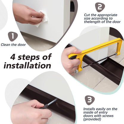 MorningRo 1 Pcs 1-3/4" x 36" U Shaped Aluminum Door Sweep for Bottom of Door with Drip Cap Screw-on Metal Weather Stripping Seal Draft Stopper Threshold for Exterior Front Doors (Black)