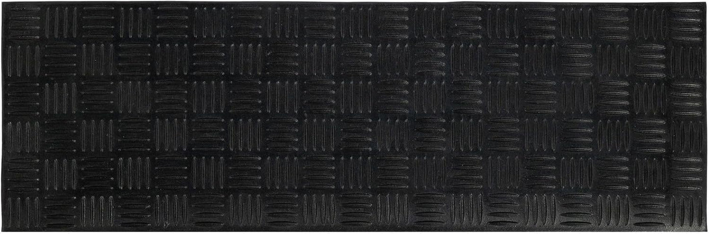 Ottomanson Non Slip Stair Treads Indoor – Peel and Stick Carpet Stair Treads for Wooden Stairs, Self Adhesive Anti Slip Stair Pads for Kids & Pets – 7.9" x 29.9", 7 Pack – Black