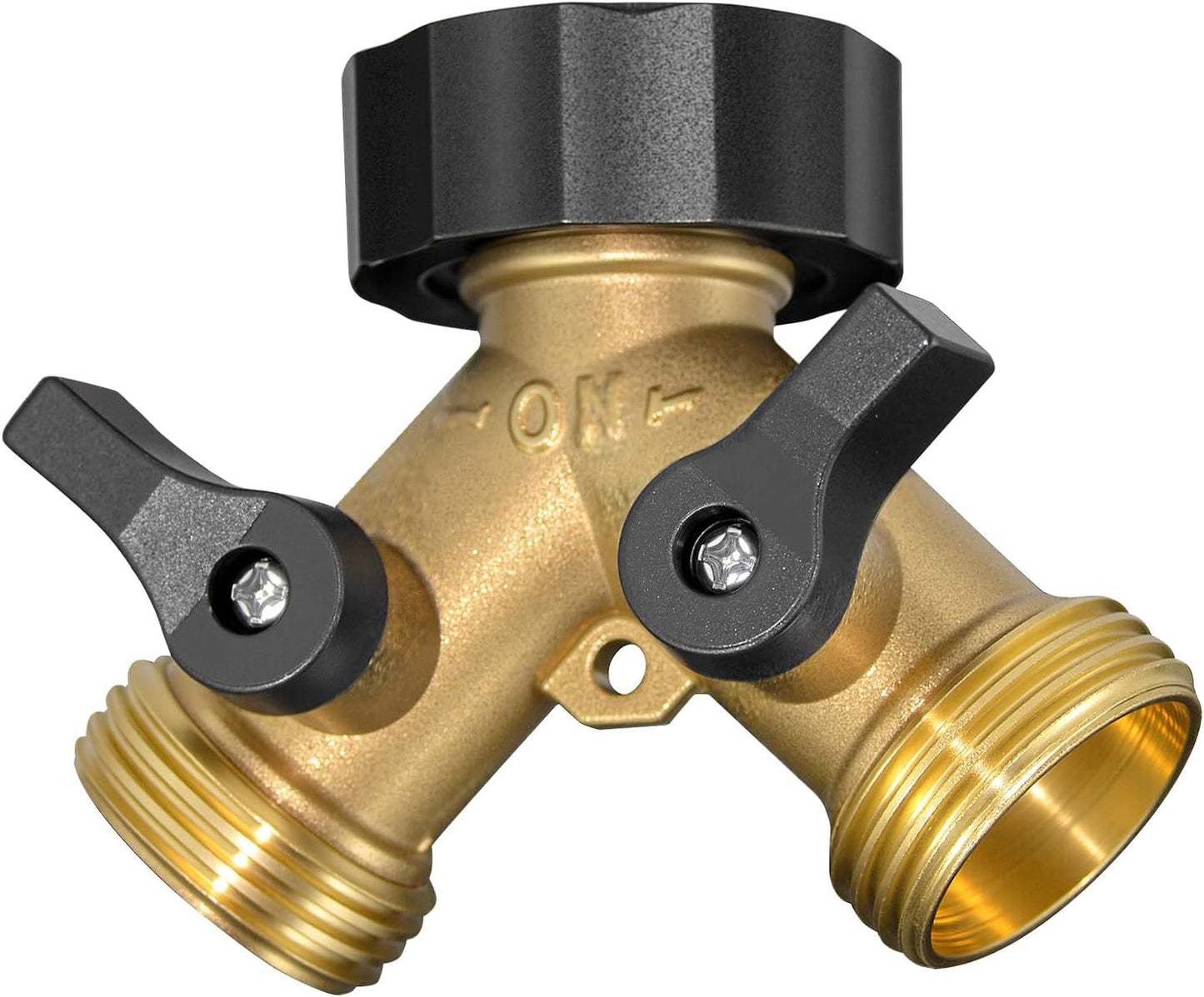 STMOUTUO Heavy Duty Solid Brass RV Water Hose & Garden Hose Splitter. | 3/4 Inch 2-Way Y Connector with Double Shut Off Valves | Rust-Resistant, Zero Leak Design.