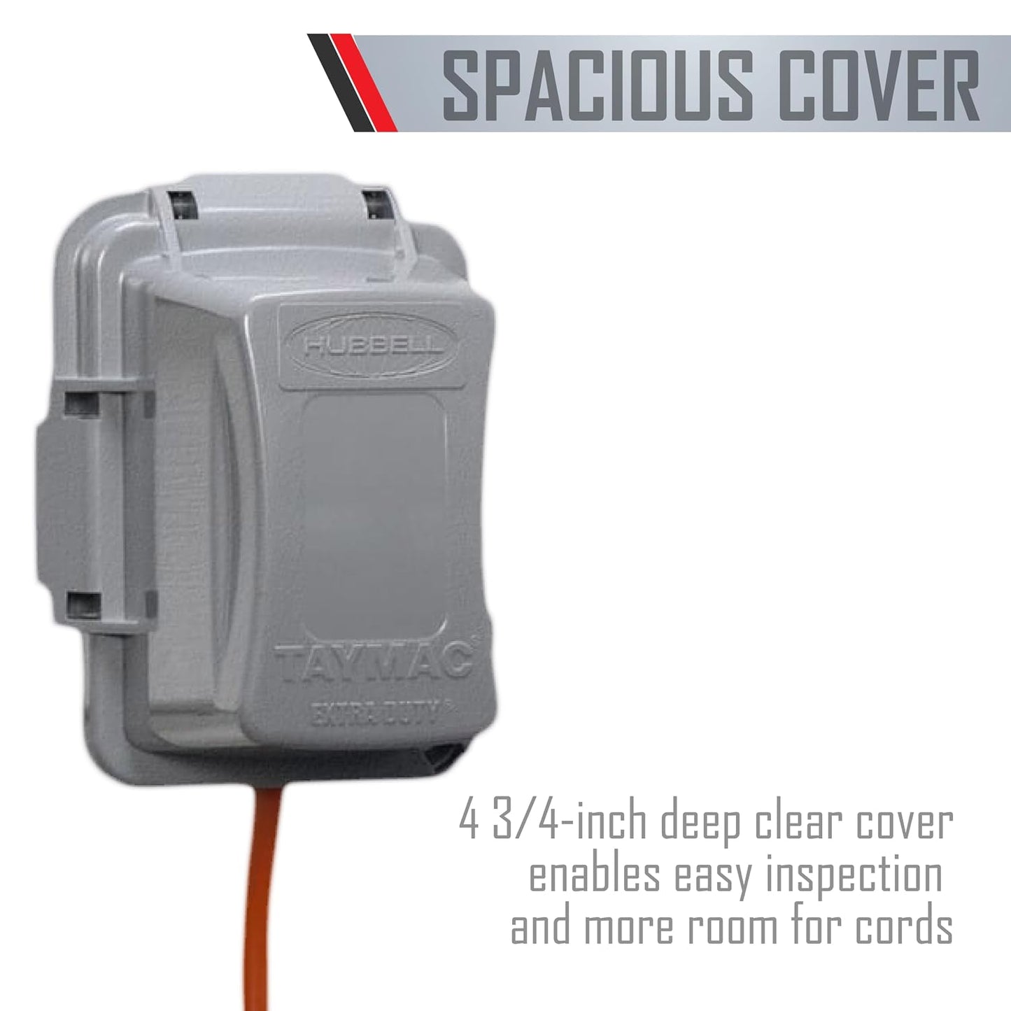 TayMac MM420W Raco 1-Gang Nonmetallic Extra Duty Weatherproof In-Use Horizontal/Vertical 16-in-1 Standard Cover, White, 2.75" Size