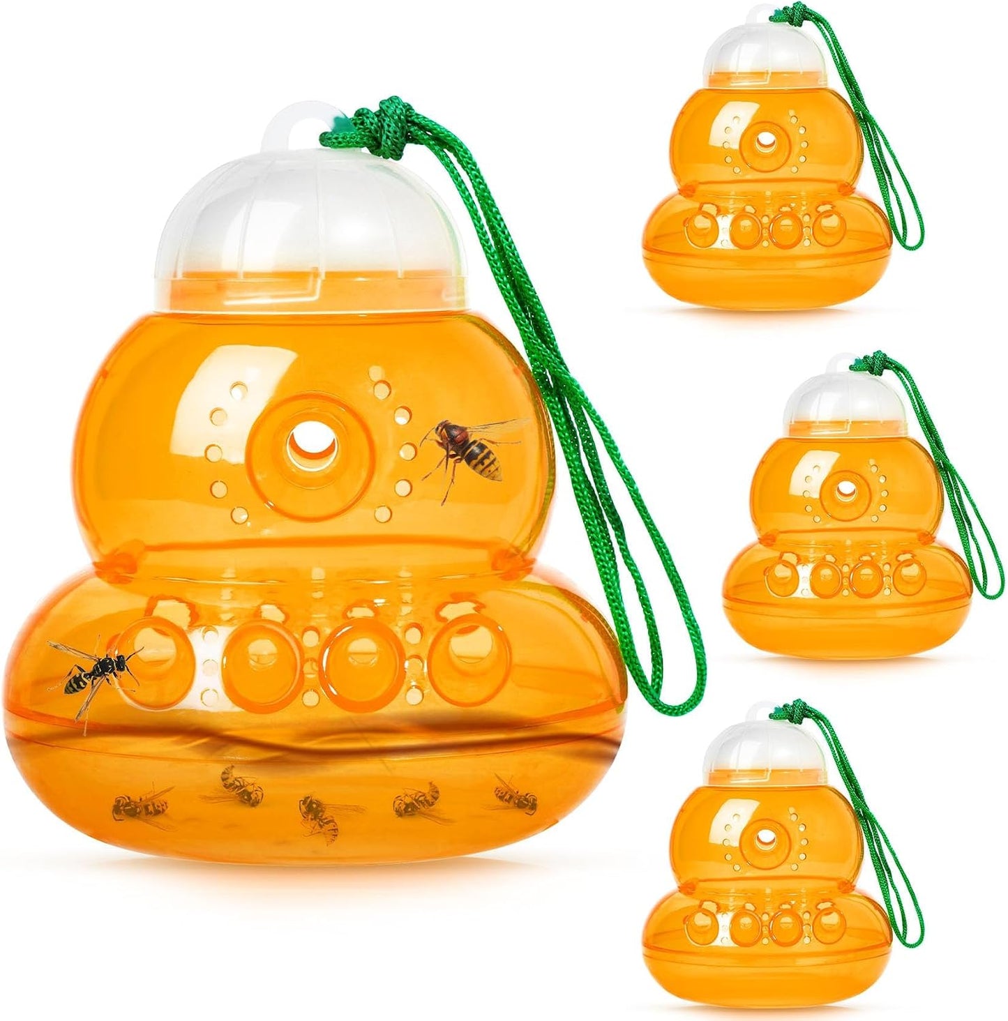 4 Pack Reusable Wasp Traps Outdoor Hanging | Yellow Jacket Trap Carpenter Bee Traps for Outside Hornet Trap Wasp Catcher for Outdoors, Wasps Killer Garden, Farm