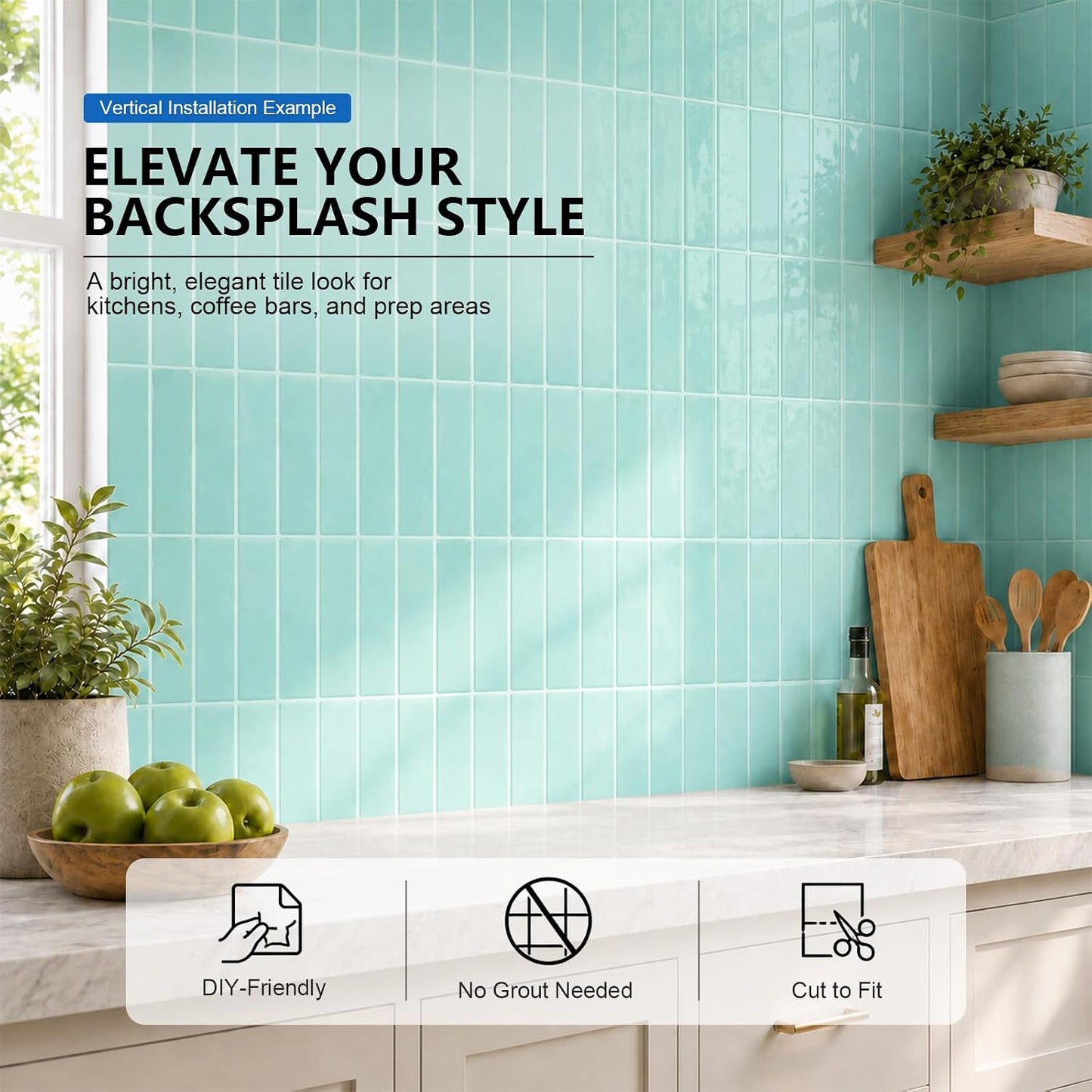 Peel and Stick Backsplash Tiles – Easy DIY Self-Adhesive Subway Wall Tiles, 10 Pack for Kitchen & Bathroom, 11.42'' x 9'' (White Grey)