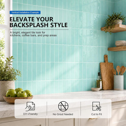 Peel and Stick Backsplash Tiles – Easy DIY Self-Adhesive Subway Wall Tiles, 10 Pack for Kitchen & Bathroom, 11.42'' x 9'' (White Grey)