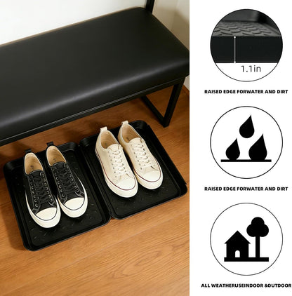 3Pcs Shoe Tray 14 x 11 Inch Waterproof Mat Wet Plastic Small Boot Tray, Multi-Purpose Garden Tool for Entryway Indoor