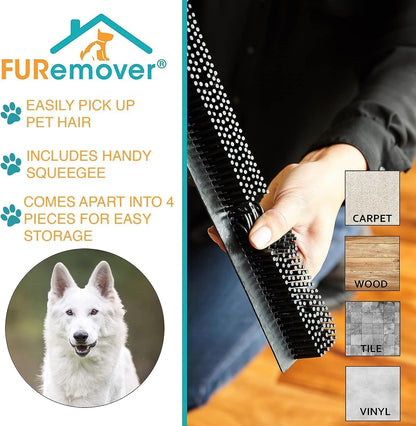 FURemover Pet Hair Removal Rubber Broom, 18" Broom Head