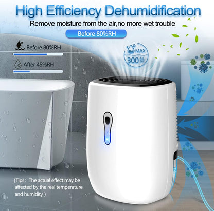 Dehumidifiers for Home 27oz(800ml) Small Auto Shut off Dehumidifiers with Drain Hose,Portable Ultra Quiet Mini Dehumidifier Effective for Bathroom, Basement, Garage, RV, Gun Safe, Closet