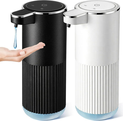 RYTOXILO Automatic Soap Dispenser, 2 Pack Black Touchless Liquid Soap Dispenser for Bathroom, 13.5 Fl Oz Plastic Electric Auto Dish Soap Dispensers Wall Mount for Kithcen with Adjustable Volume