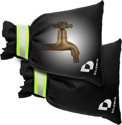DELSWIN Outdoor Faucet Cover for Winter, 5P 8.7"x7" Hose Bib Insulation, Outside Waterproof Spigot Protection, Bigger and Thicker Frost Freeze Insulated Cover