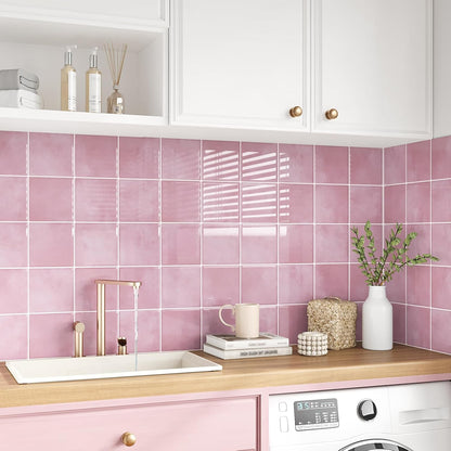 VEELIKE Cream Beige Peel and Stick Backsplash for Kitchen Square Peel and Stick Tile Backsplash 6 Sheets Self Adhesive Back Splash Tiles for Bathroom Waterproof Ceramic Wall Tile Stickers 12''x12''