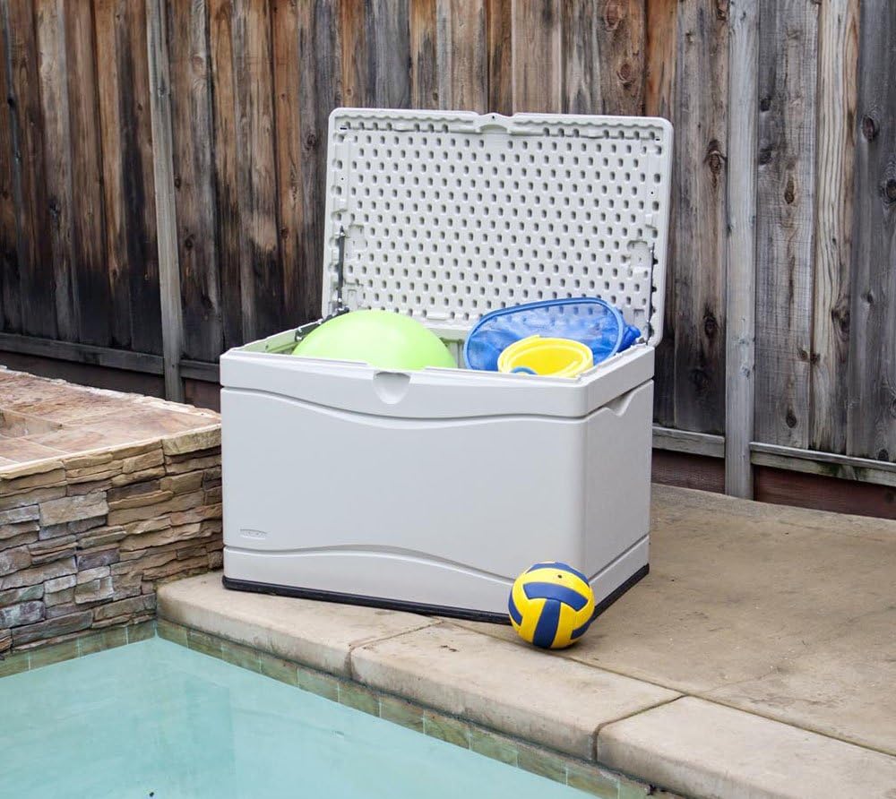 LIFETIME 60012 Extra Large Deck Box, 130 Gallon, Desert Sand/Brown