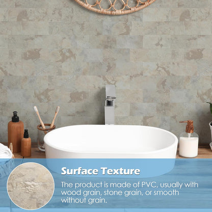 2026 New Upgrade Peel and Stick Backsplash Tile, Peel and Stick 11.34" X 11.57" Wall Tile for Kitchen, Bathroom, Fireplace, Laundry (Beige Ecru, 10 Packs)