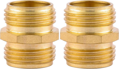 2 Pack 3/4" Garden Hose Connector with Dual Swivel for Male Hose to Male Hose, Double Female