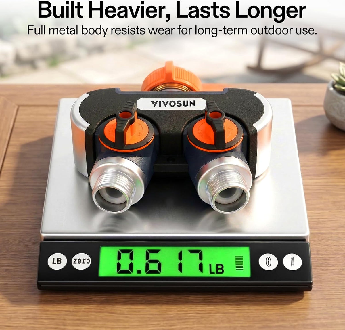 VIVOSUN Garden Hose Splitter 2 Way Heavy Duty, Upgraded Highly Durable Dual Water Hose Connector, Faucet Adapter with Comfortable Rubberized Grip for Drip Irrigation, Lawns