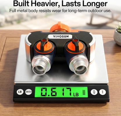 VIVOSUN Garden Hose Splitter 2 Way Heavy Duty, Upgraded Highly Durable Dual Water Hose Connector, Faucet Adapter with Comfortable Rubberized Grip for Drip Irrigation, Lawns