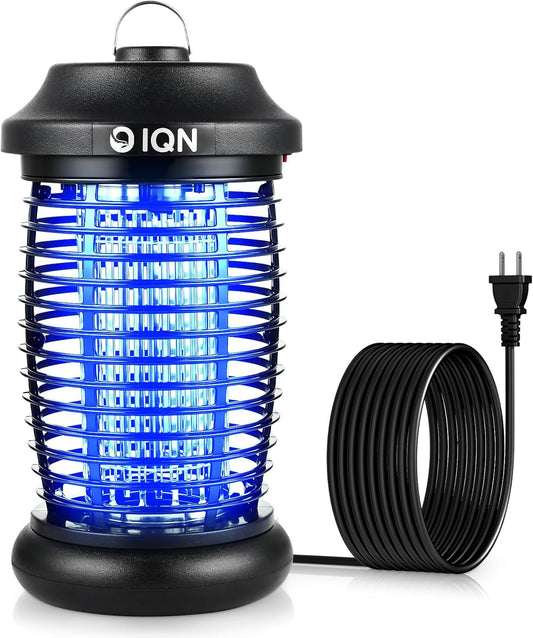 Outdoor Bug Zapper for Patio & Backyard, 15W UV Mosquito Killer with 4200V Electric Grid, 1500 Sq Ft Coverage, 8.9 FT Cord, IPX6 Waterproof Plug-in Fly Trap for Porch, Garden, Garage, Black (1 Pack)