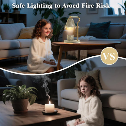 Candle Warmer Lamp with Timer & Dimmable 4-Level Brightness - Adjustable Height,for New Home Bedroom, Gifts for Women(Blue)