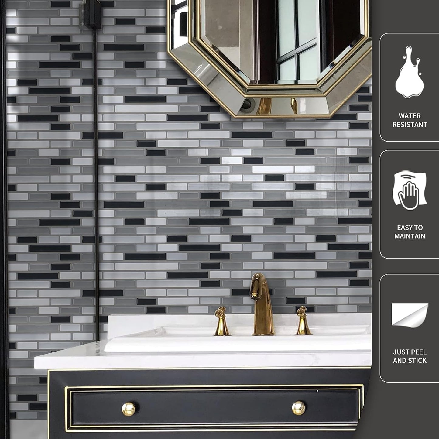 Art3d 10-Sheet Kitchen Backsplash Tiles Peel and Stick, Self Adhesive Wall Tile Sticker for Kitchen Island Bathroom Laundry Room RV Renter 12" x 12" - Jade Green