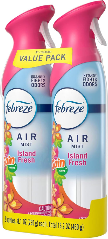 Febreze Air Mist, Air Freshener Spray, Odor Fighting Room Spray, Deodorizer for Home Bathroom Kitchen Office Apartment Dorm Room Classroom, Linen & Sky Scent, 8.1oz (Pack of 2)