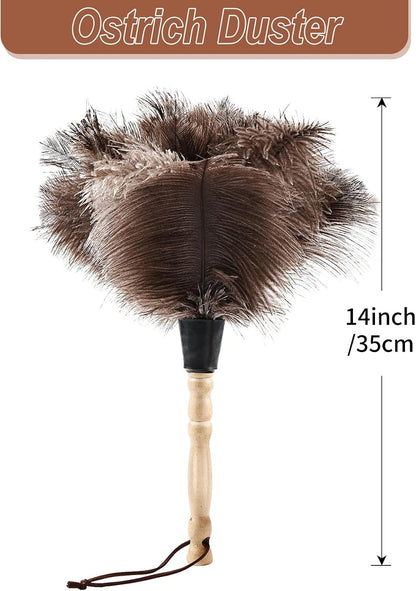 Extendable Cleaning Duster 94 Inch - Long Telescoping Ostrich Feather Dusters with Stainless Steel Extension Pole for High Ceiling Fan, High Ceilings,Roof Dusting