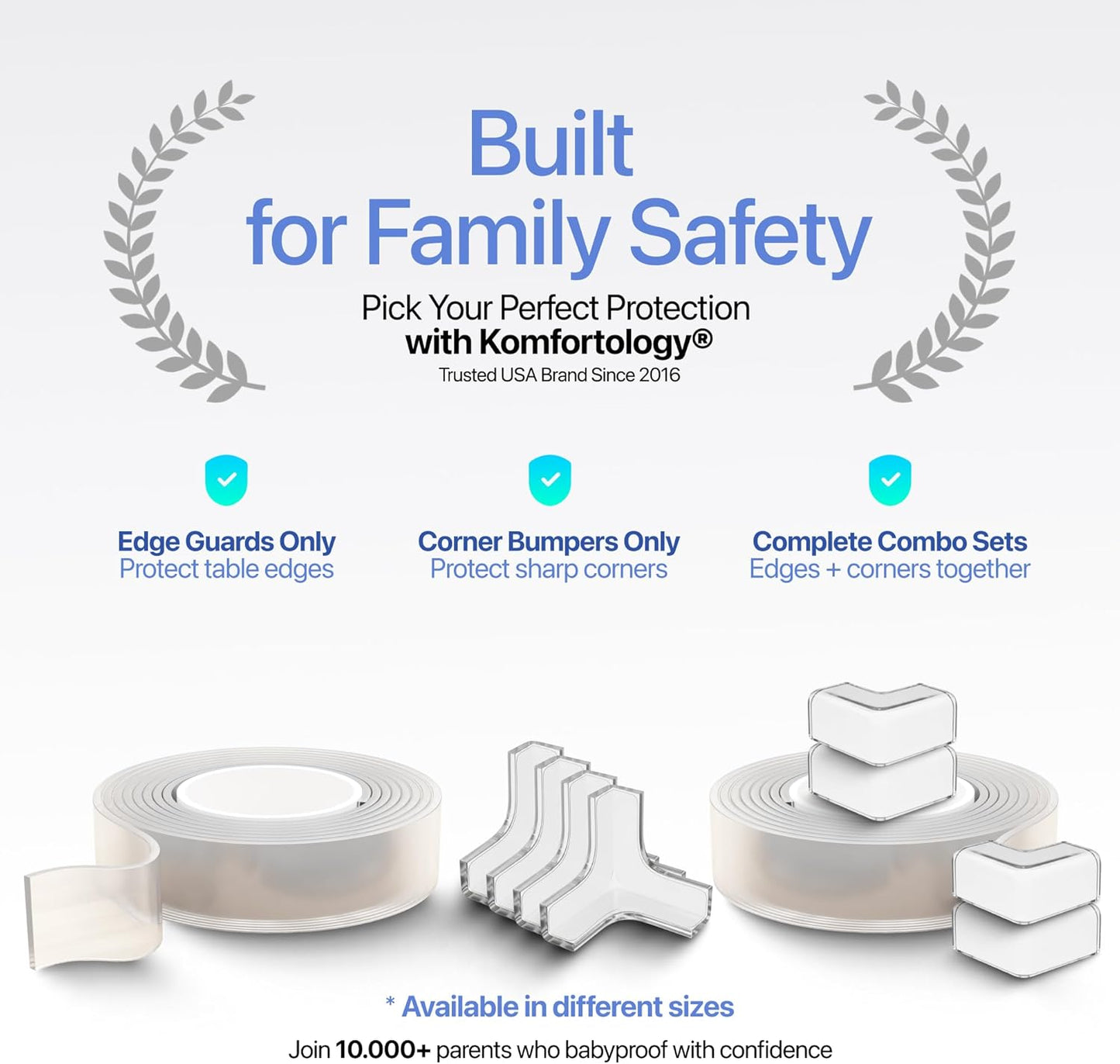 16ft Heavy Duty Desk Edge Protector & Corner Protectors - Baby Proofing Guards for Sharp Furniture Corners, Tables & Cabinets - Child Safety Essentials for Home & Nursery