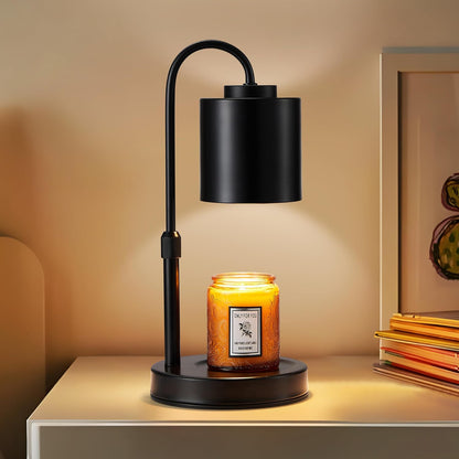 CASTLELIFE Candle Warmer Lamp with Timer & Dimmer, Height Adjustable Electric Wax Melt Warmer for Jar Candles, Gifts for Mom Home Decor, Black