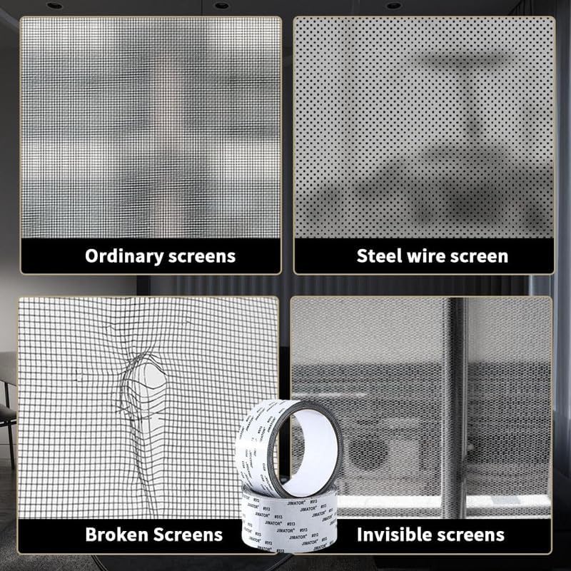 Upgraded Strong Adhesive Screen Repair Tape, 2024 New 2" x 80" Screen Repair Kit Window Fiberglass Mesh Screen Repair Tape, Self-Adhesive Screen Window Repair Patch for Doors, Windows