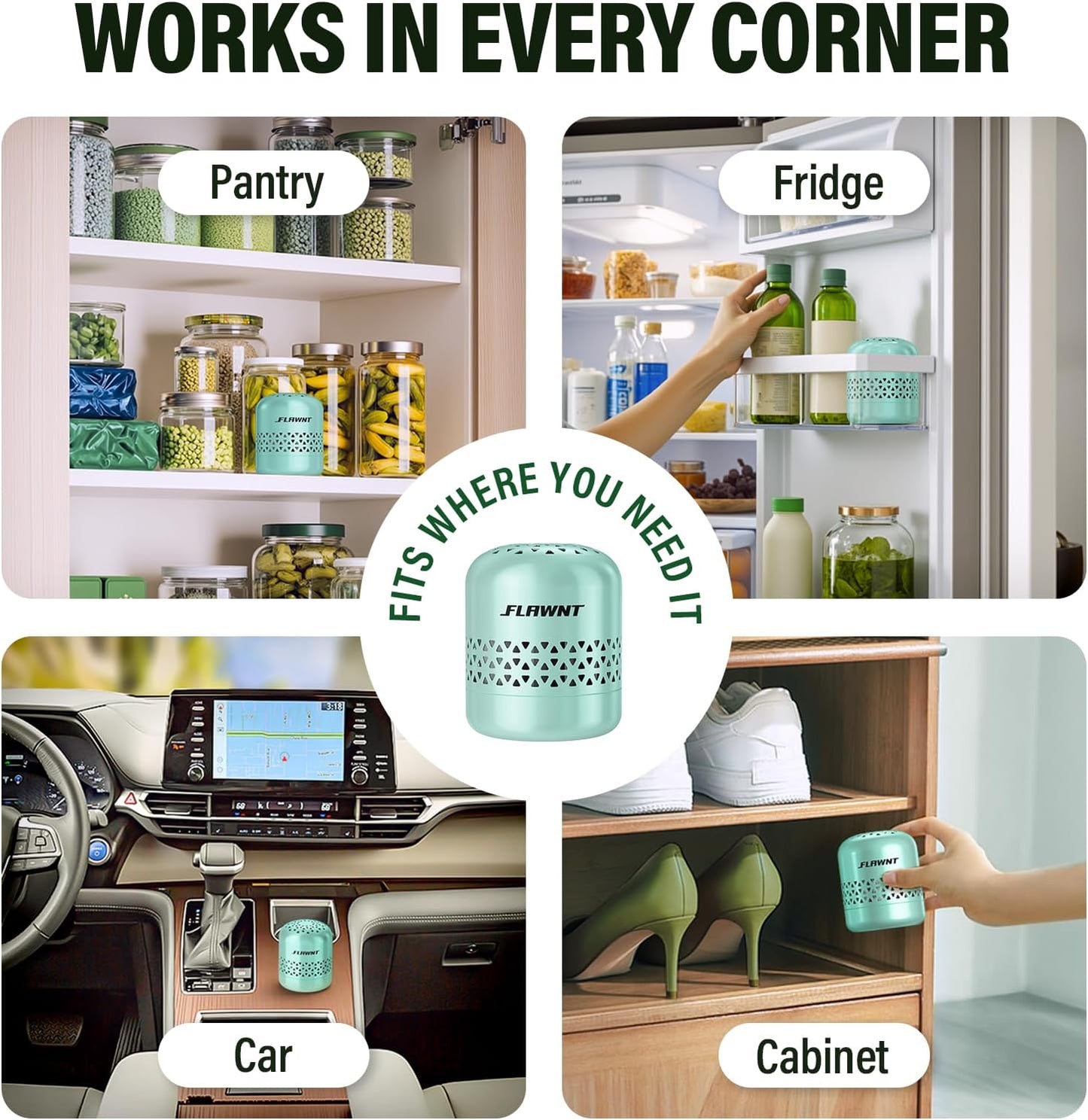 Fridge Deodorizer, Baking Soda Alternative for Refrigerator and Freezer, Long-Lasting Odor Eliminator for Smelly Fridge, Compact Kitchen Essential for Home, Apartment and RV
