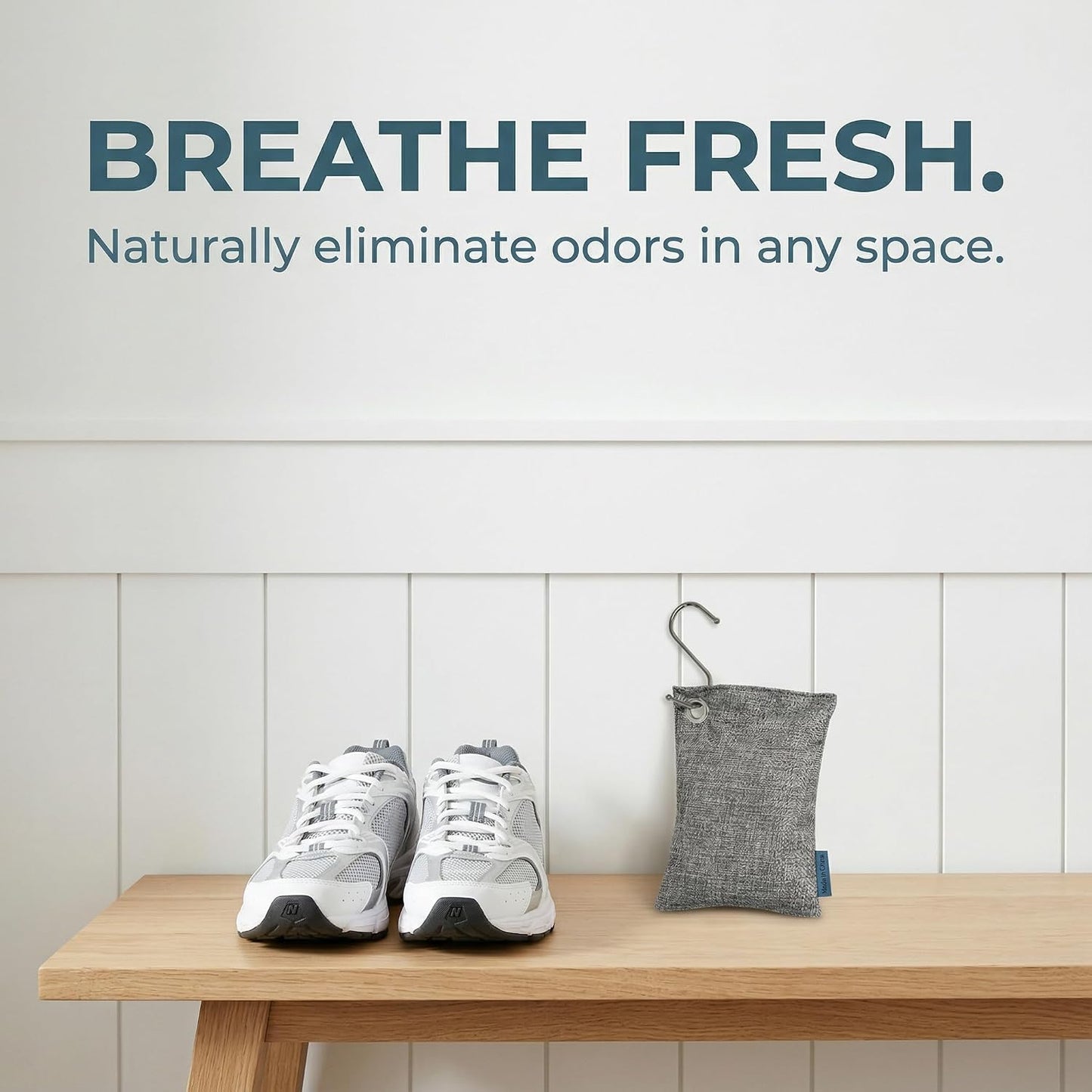 Bamboo Charcoal Air Purifying Bags, Activated Charcoal Odor Absorber & Moisture Eliminator, Natural Air Purifier for Home, Car, Closet, Shoes, Pet Areas, Reusable Charcoal Deodorizer