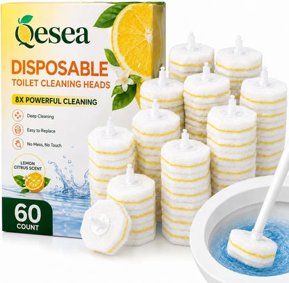 Disposable Toilet Bowl Brush and Holder Set – 40 Refills Included, No-Touch Toilet Wand Cleaning System, Toilet Brush & Holder for Bathroom, Hygienic Toilet Bowl Cleaner Starter Kit