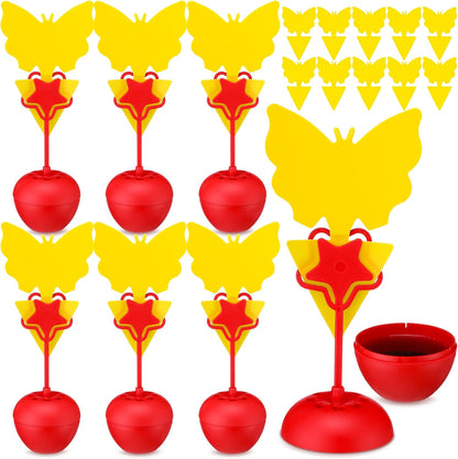 Qualirey 18 Pack Fruit Fly Trap for Indoors, Fruit Fly Traps with Yellow Sticky Pads, Gnat Catcher Killer Catcher for Indoors Outdoor Home Kitchen (Not Include Lure Refill Liquid)