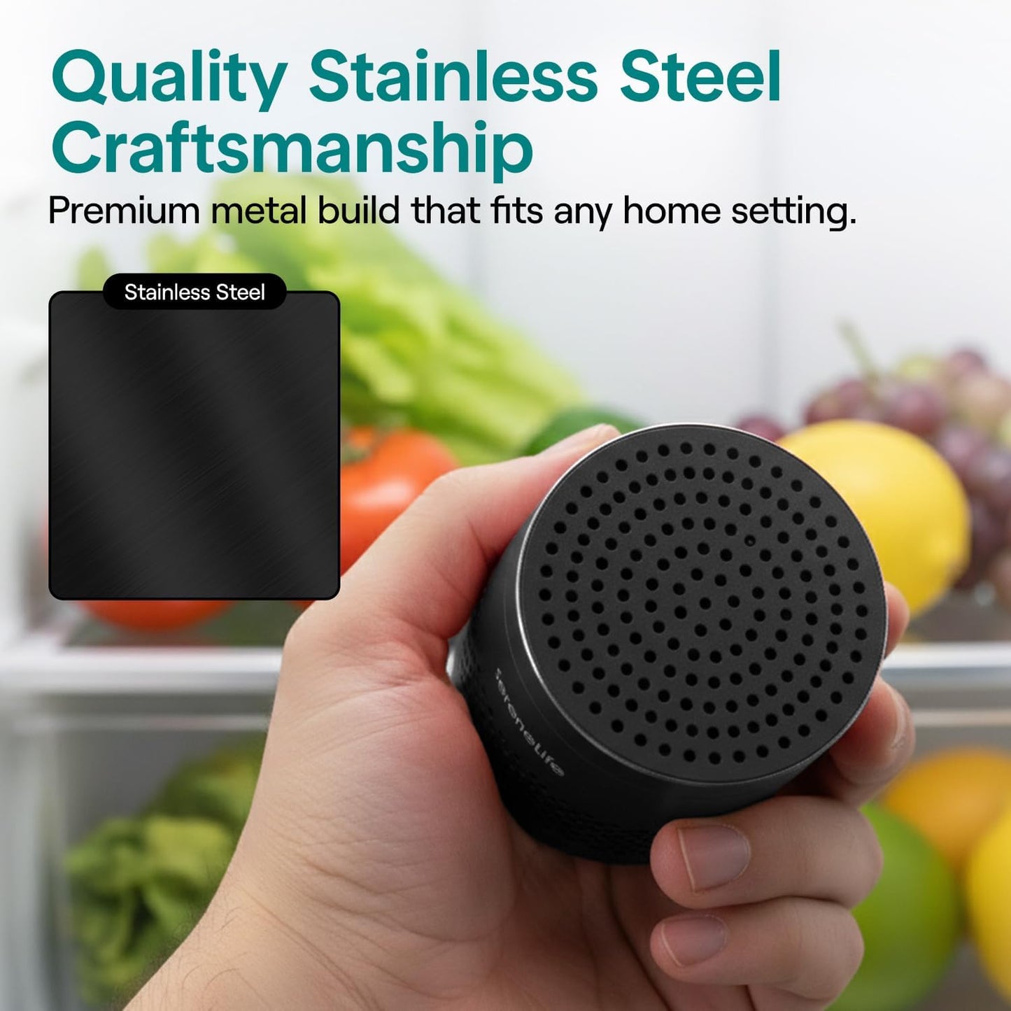 SereneLife Fridge Deodorizer & Odor Eliminator, Multi-Use Refrigerator Deodorizer Aluminum Pod for Freezer, Closet, Car, Shoes & Enclosed Spaces, Compact, Reusable & Lasts Up to 10 Years (Gray)