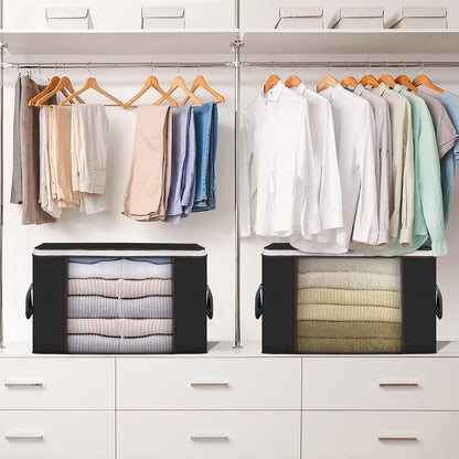 90L Large Storage Bags, 6 Pack Clothes Storage Bins Foldable Closet Organizers Storage Containers with Reinforced Handle for Clothing, Blanket, Comforters, Bed Sheets, Pillows and Toys (Gray)