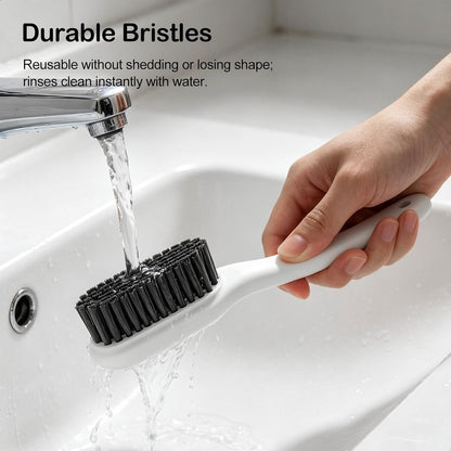 SetSail Soft Bristle Scrub Cleaning Brush 3 Pack Anti- Slip Stain Remover Laundry Brush for Clothes Easy to Grip Small Fabric Cleaning Brush Household Cleaning for Shoes，Carpet, Bathroom Grey White.