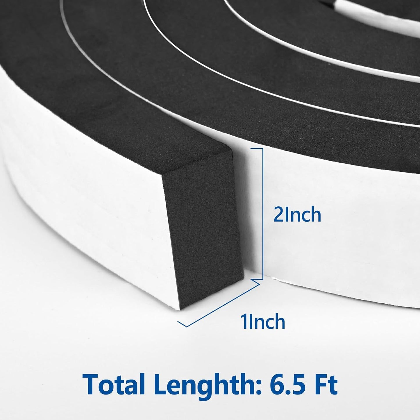 Kikerike Self Adhesive Foam Tape Weatherstrip 1/2In x 1/4In x 42Ft High Density Foam Insulation Strips Seal Weather Stripping with Strong Adhesive for Door and Window Sound Isolation Soundproofing