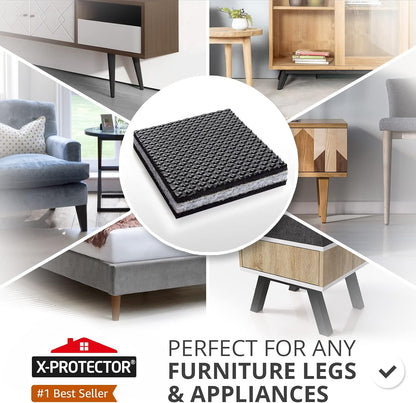 X-PROTECTOR Non Slip Furniture Pads – 12 Premium Furniture Grippers 3"! Best SelfAdhesive Rubber Feet Furniture Feet – Ideal Non Skid Furniture Pad Floor Protectors – Keep Furniture in Place!