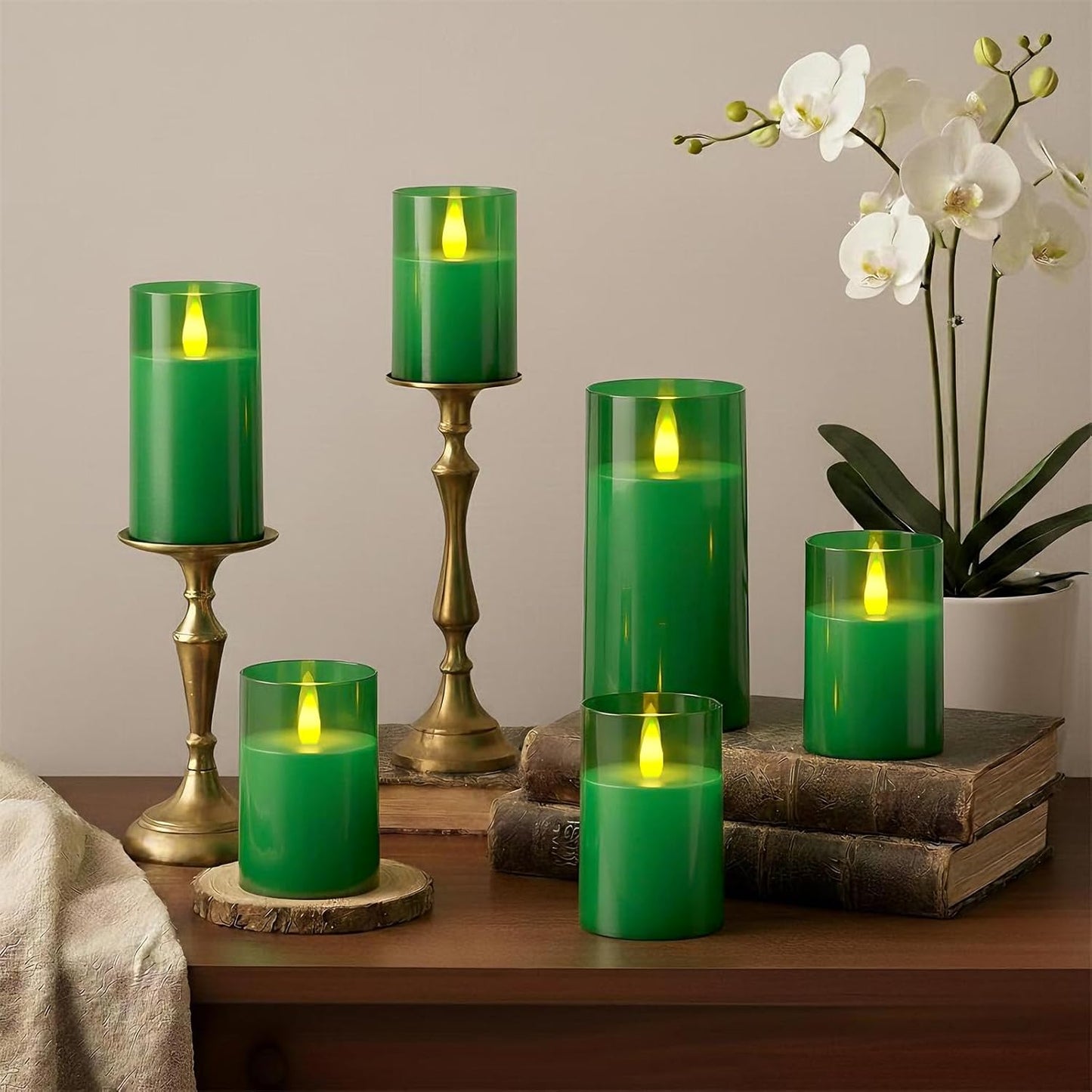 Raycare Flameless Electronic Pillar Candles with Remote Control and Timer- Battery Operated Realistic Flickering LED Fake Candle for Home, Wedding, Valentine's Day, Decor,White,Set of 2(3"x6"6")