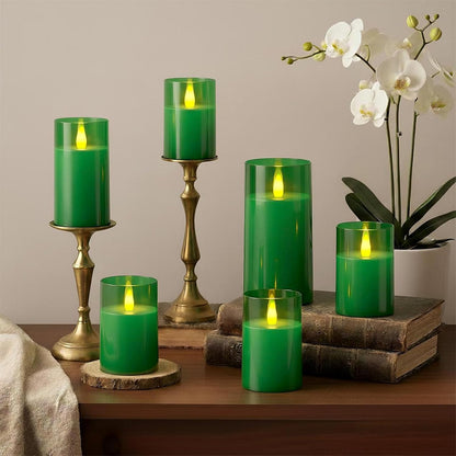 Raycare Flameless Electronic Pillar Candles with Remote Control and Timer- Battery Operated Realistic Flickering LED Fake Candle for Home, Wedding, Valentine's Day, Decor,White,Set of 2(3"x6"6")
