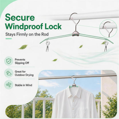 ROOM127 Travel Hangers with Clips, 5 Pack Foldable Stainless Steel Hangers | Windproof Non-Slip Portable Clothes Hangers for Cruise, Camping, RV, Hotel, Suitcase, Silver