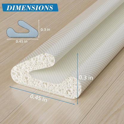 V-Shaped Thin Weather Stripping Door Seal, 19.7FT Small Draft Stopper for Doors, Foam Door Gap Filler, Insulation Winter, Soundproof,Noise-Reducing, Light-Blocking, Weatherproof Tape for Doors