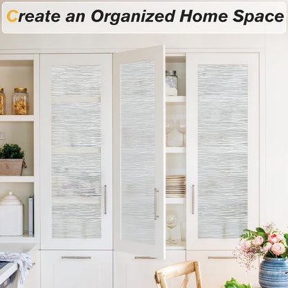 Haton Window Privacy Film, Frosted Glass Static Cling Sun Heat Blocking Window Clings, Frosting Opaque Coverings Stickers Tint for Home Office Door, Non Adhesive, White 17.5" x 78.7"