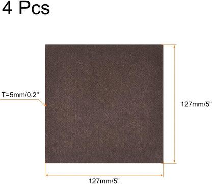 uxcell Felt Furniture Pads, 1.5-inch x 1-inch Self Adhesive Cuttable Anti Scratch Square Floor Protectors for Furniture Legs Hardwood Floor, Brown 16Pcs