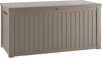 Outdoor Storage Box 325GAL Waterproof Resin Deck Box,Pool Accessories Supplies，UV-Resistant Lockable Package Delivery Bin for Garden Tools,Large Patio Outside Cushions,Chest,Furniture,Black