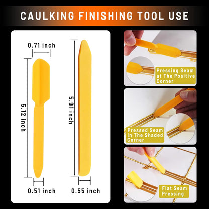 Caulking Tool Kit Stainless Steel Grout Removal Tool,4 in 1 Tile Caulk Remover Tool,Silicone Scraper Caulk Finishing Tools for Kitchen Bathroom Floor Sealant Caulking Window Sink Joint