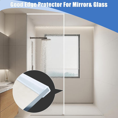Clear Rubber Edge Trim, Self-Adhesive Silicone Edge Trim, Edge Protector for Sheet Metal, Glasses or Flexi Glasses, Silicone Rubber Material, Transparent Color, Fit 1/4"(6mm), U Channel Edge Guard