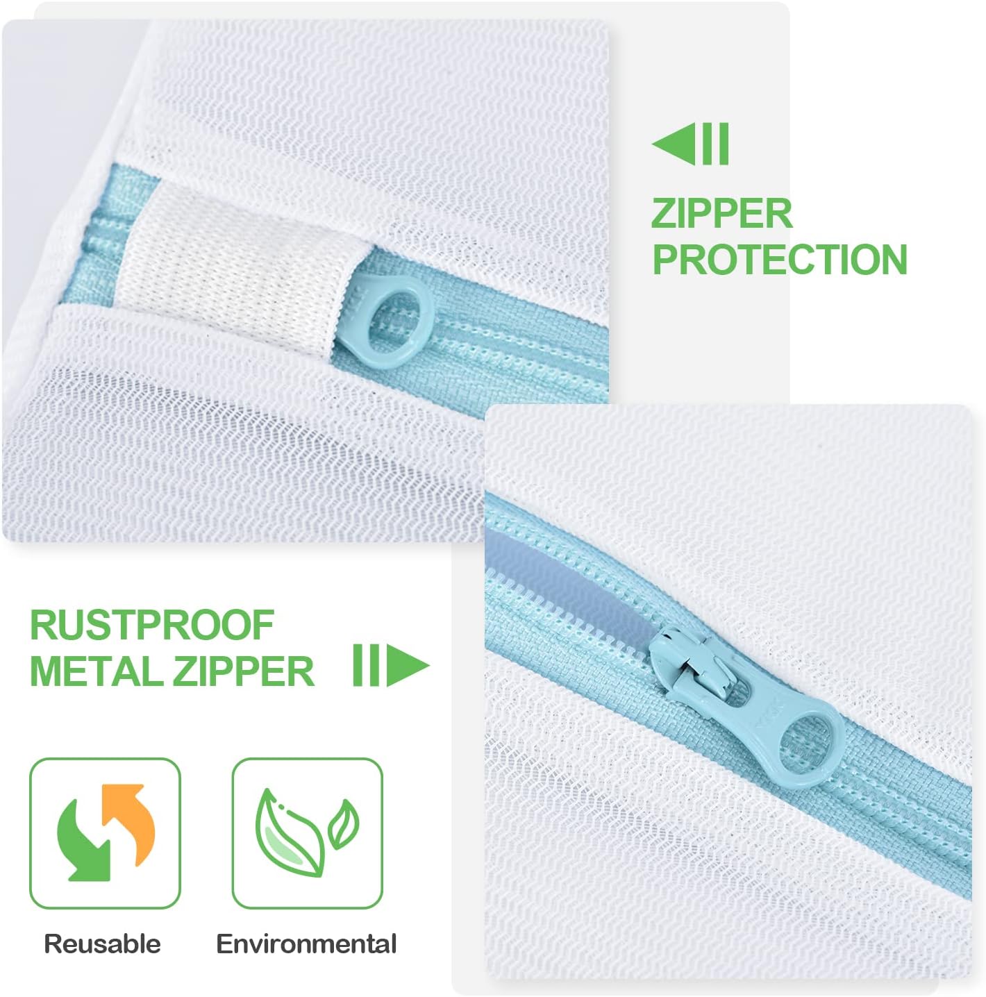 OTraki Large Mesh Laundry Bags 28x35 inch Zipper Mesh Lingerie Bags for Washing Delicates Net Laundry Mesh Bag Machine Washable for Dorm Hotel Camp Don't Drying, Melting 140-176℉, White