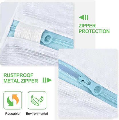OTraki Large Mesh Laundry Bags 28x35 inch Zipper Mesh Lingerie Bags for Washing Delicates Net Laundry Mesh Bag Machine Washable for Dorm Hotel Camp Don't Drying, Melting 140-176℉, White