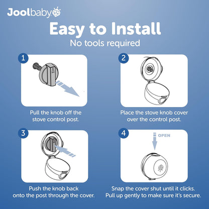 Jool Baby Clear Stove Knob Covers (5 Pack) Child Safety Guards, Durable Design - Baby Proof