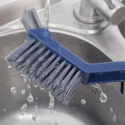 Multi-Purpose Bathroom Crevice Cleaning Brush with Ergonomic Handle for Narrow Gap Tile Edge and Window Track Scrubbing