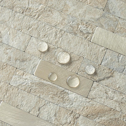 AULIGET 20 Sheets Peel and Stick Backsplash, Black & Grey Wood Look PVC Mixed Metal Stick on Backsplash Tiles for Kitchen